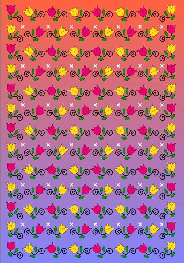 卡通玫瑰花矢量底圖