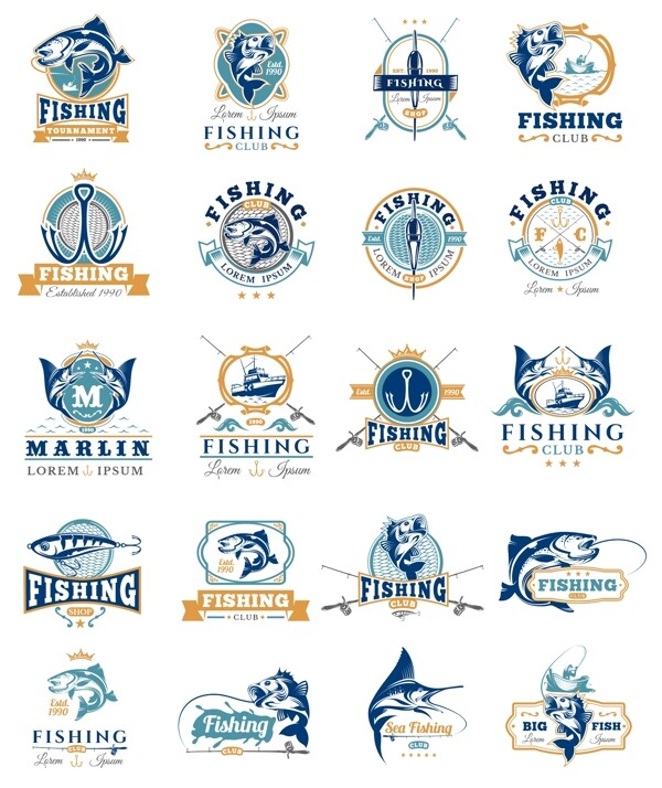 钓鱼用品俱乐部标志商标
