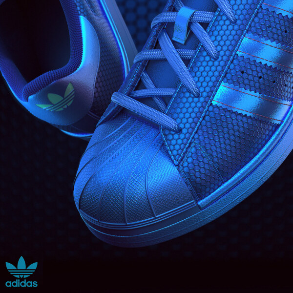 AdidasSuperstar三叶草的信仰运动鞋CGI设计
