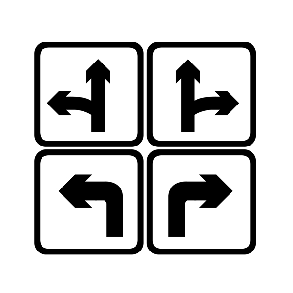 黑色交通指示图标