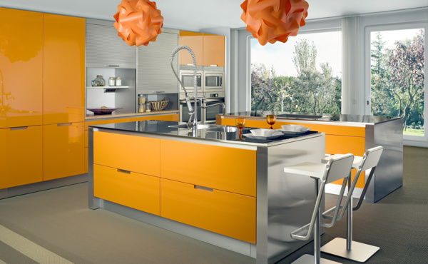 黄色调厨房设计图片