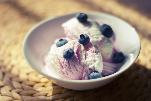美味蓝莓冰淇淋图片