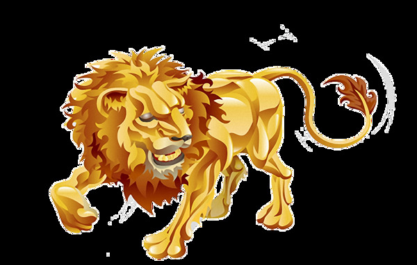 金色狮子座狮子免抠png透明素材