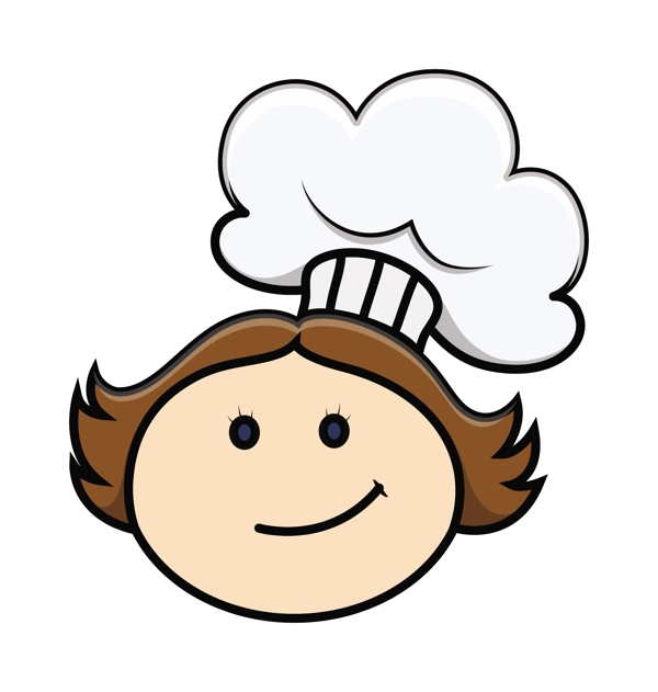 快乐卡通女孩厨师的性格
