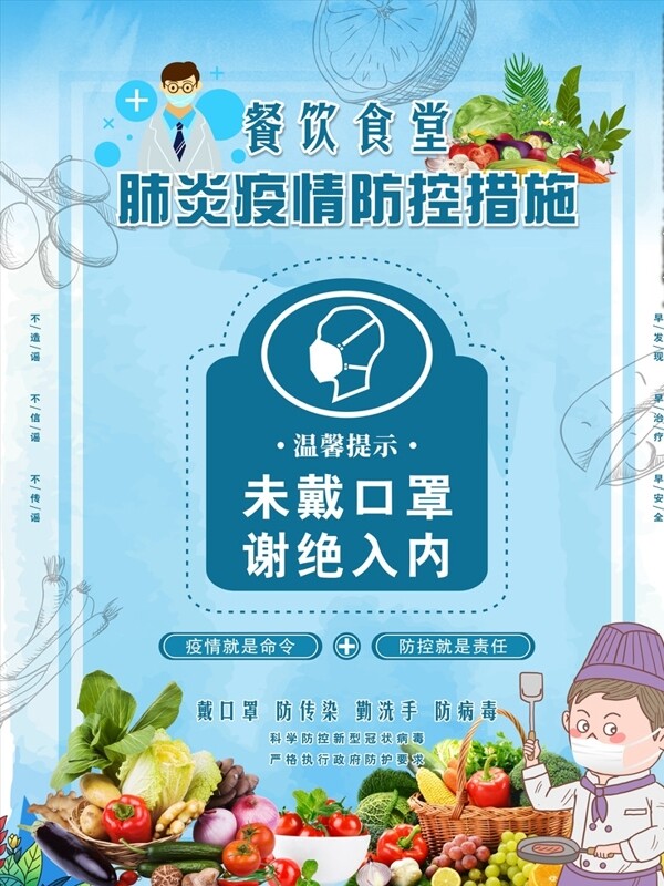 食堂疫情防護(hù)海報