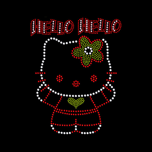 燙鉆文字英文小貓hellokitty免費素材