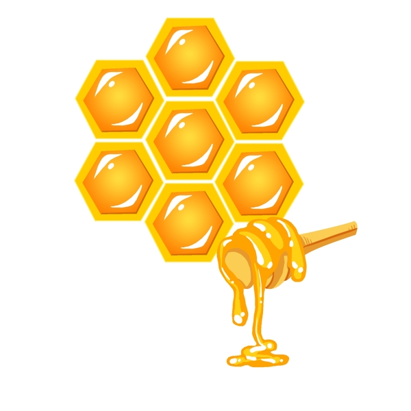 手绘蜂巢蜂蜜画布