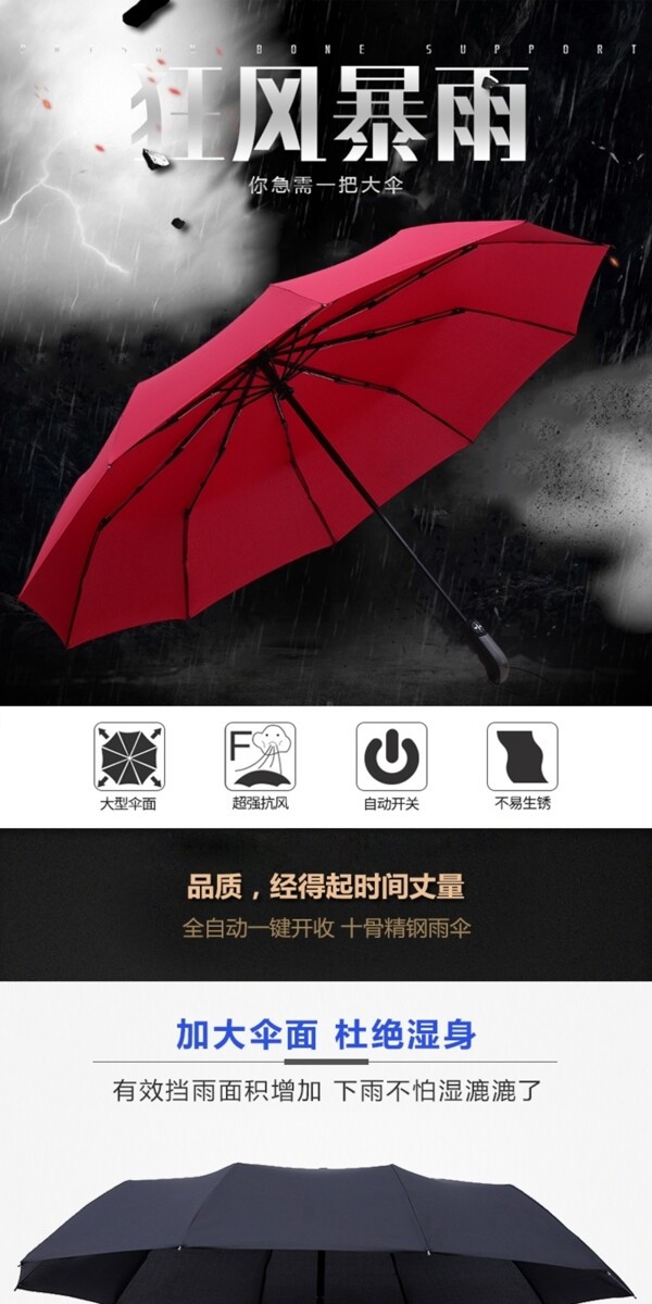 雨伞详情设计模板
