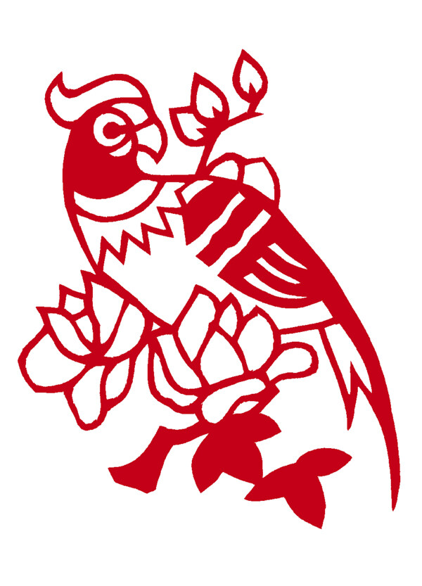 花鳥窗花剪紙民間美術(shù)0133