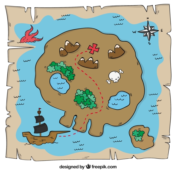 头骨形状宝岛地图