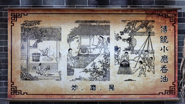 傳統(tǒng)水磨香油掛畫