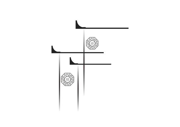 中国风黑白灰建筑元素