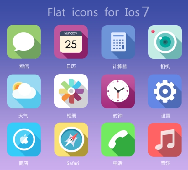 對(duì)于iOS7平的圖標(biāo)