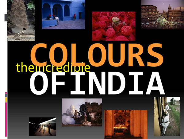 印度色彩图片分享ppt模板