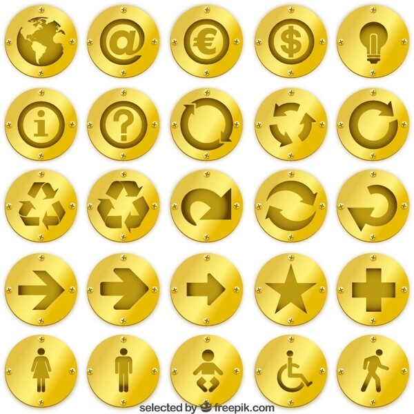 帶圖標(biāo)的金色徽章