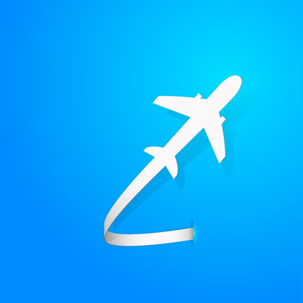 飞行飞机剪影logo模板
