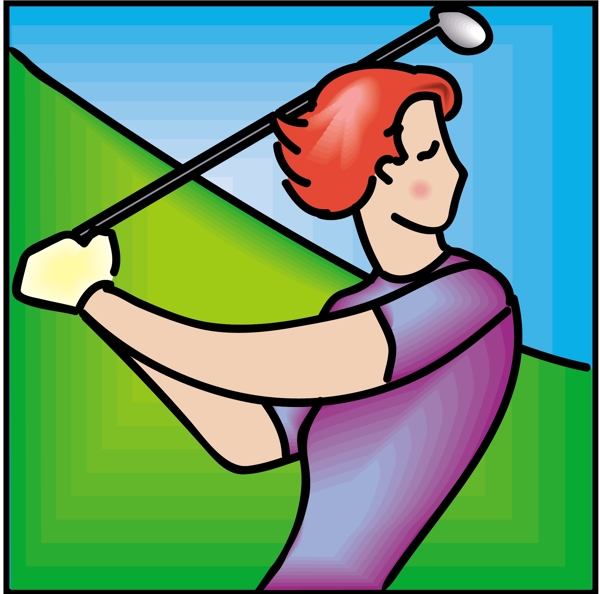 高尔夫球运动体育休闲矢量素材EPS格式0102