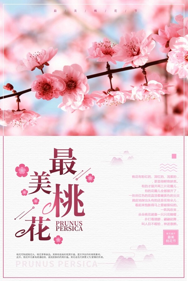 粉色最美桃花海报