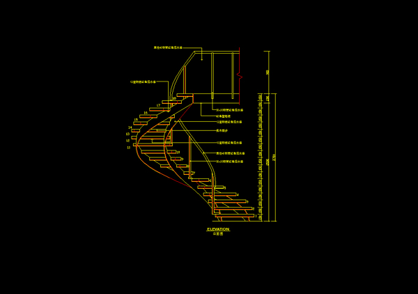 旋转楼梯立面详图3