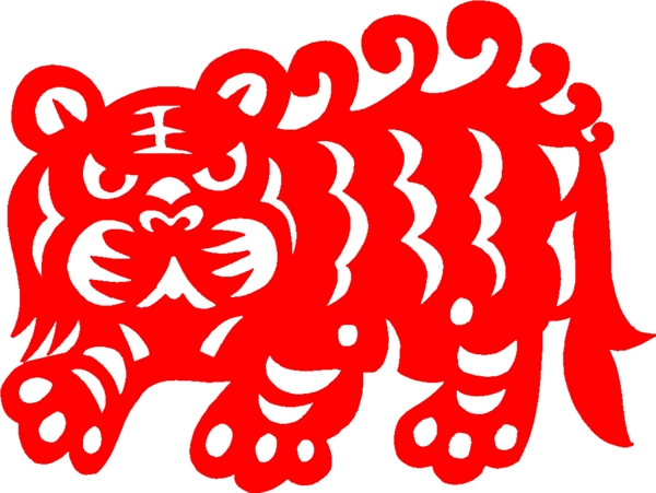 新年喜慶剪紙虎