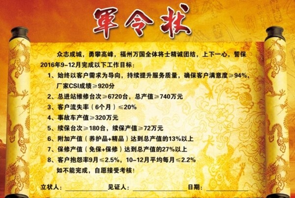 銷售軍令狀