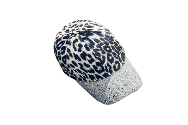黑白豹纹遮阳布帽子png素材