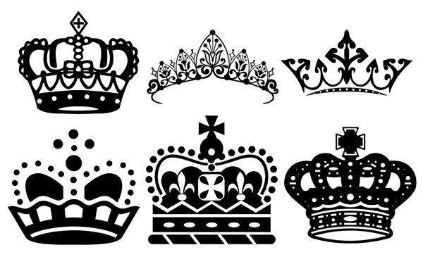 6款皇冠图案psd素材