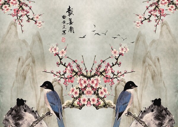 新中式背景墻