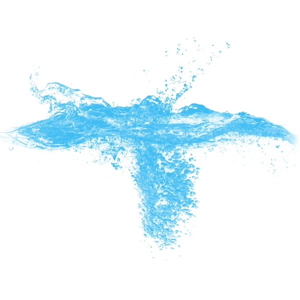 蓝色水纹水花水滴元素