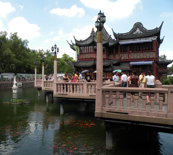 上海老城隍庙九曲桥图片