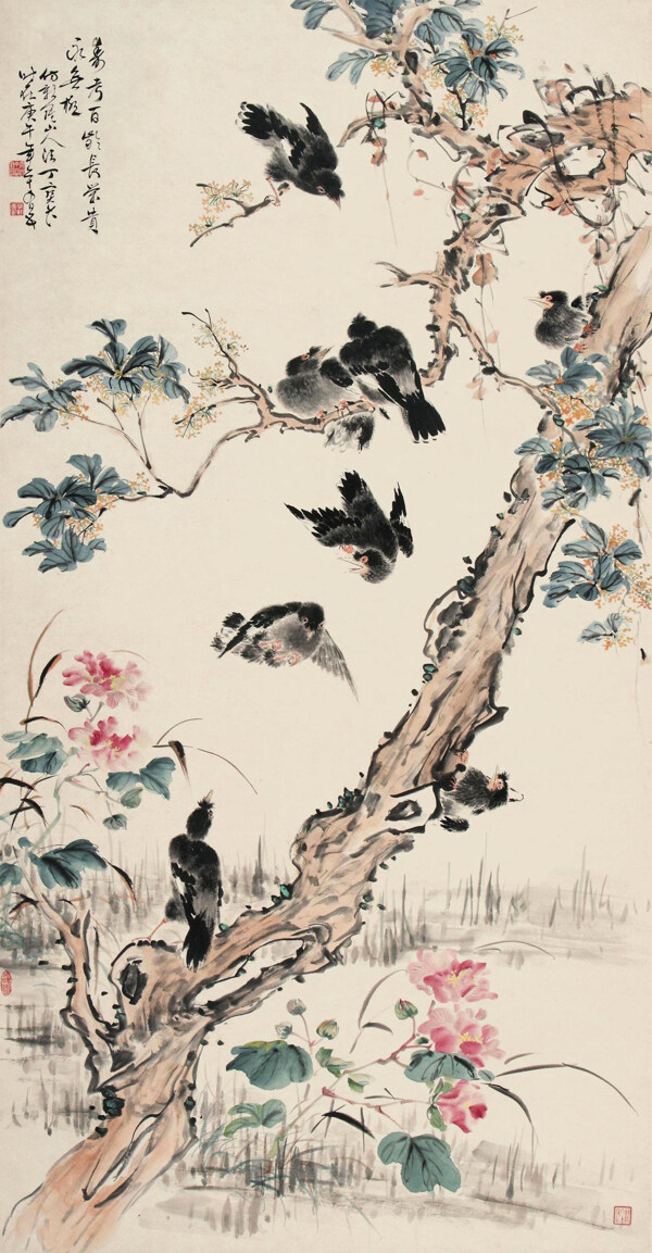 花鳥國畫圖片