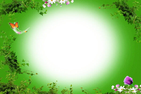 绿色花朵绿叶背景