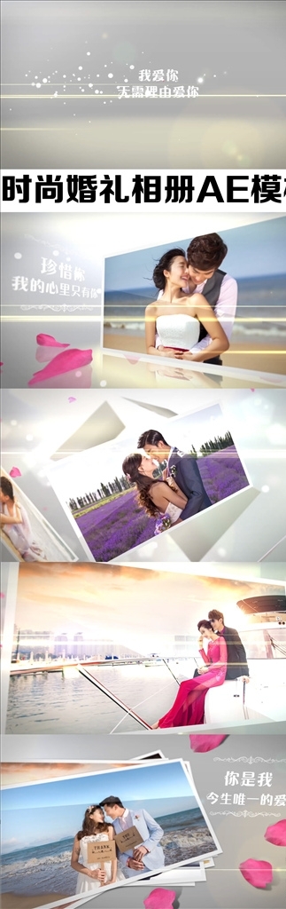 浪漫花瓣婚礼AE模板视频