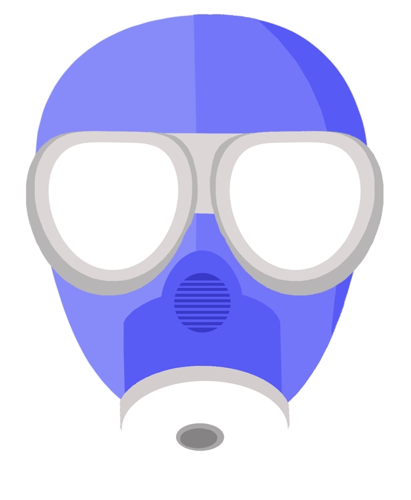 蓝色防毒面具插图