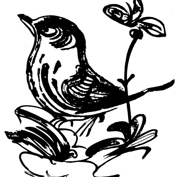 印花矢量圖動物鳥類色彩黑色免費(fèi)素材