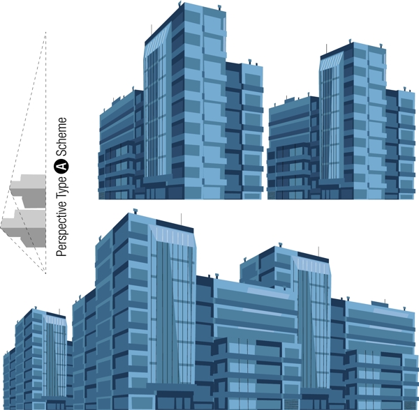 简约城市高楼建筑插画
