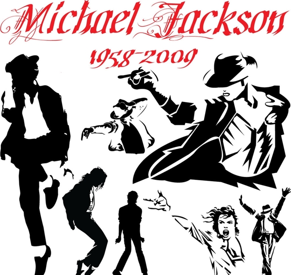 迈克尔杰克逊超酷人物插画矢量素材图片
