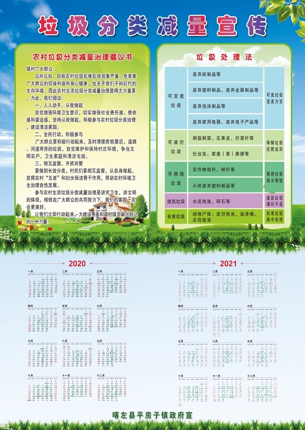 垃圾分類日歷