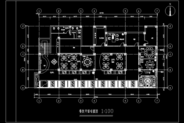 餐饮行业平面立面及剖面设计图