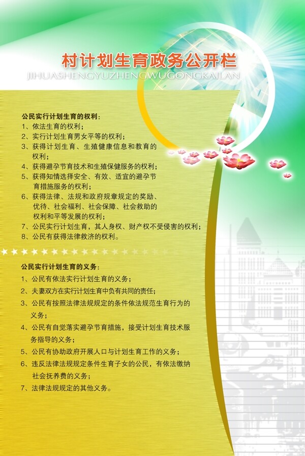 計(jì)劃生育刊板