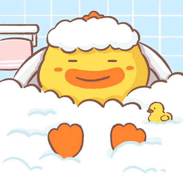 鸭子洗澡