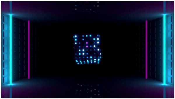 碧蓝光线隧道背景视频素材
