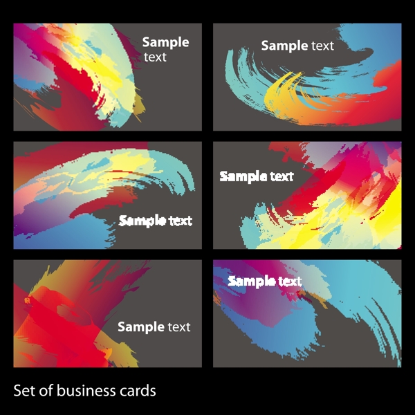 5套抽象效果卡片背景矢量素材