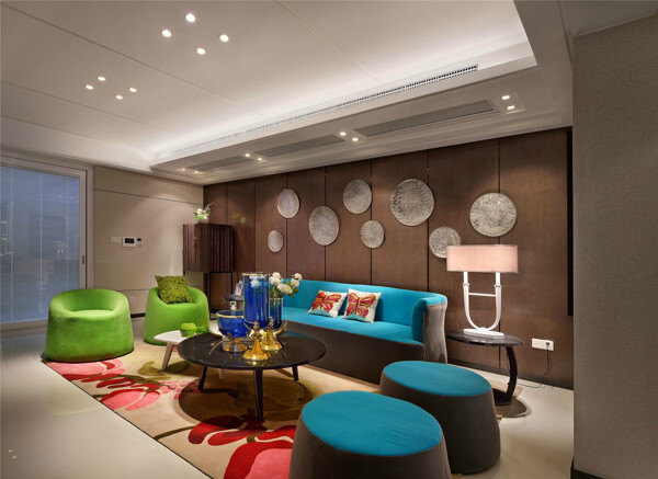 现代时尚客厅高级风格室内装修效果图
