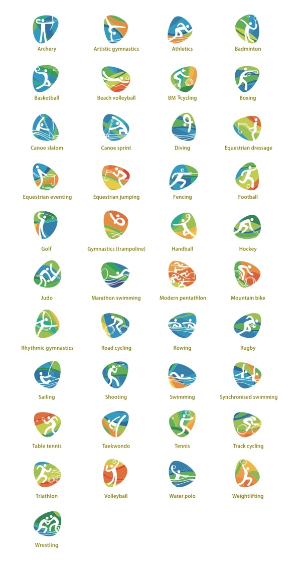里约奥运会运动项目图标sketch素材