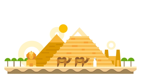 埃及沙漠插画风格