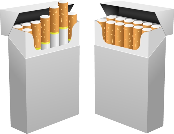 卡通白色烟盒香烟矢量元素