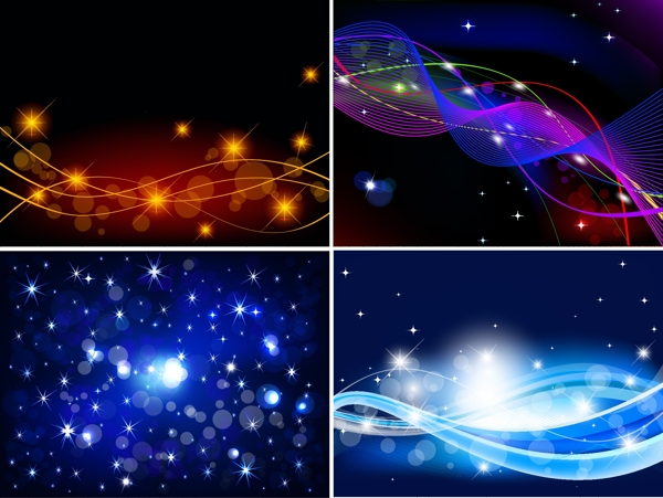 璀璨星空背景線條底紋矢量