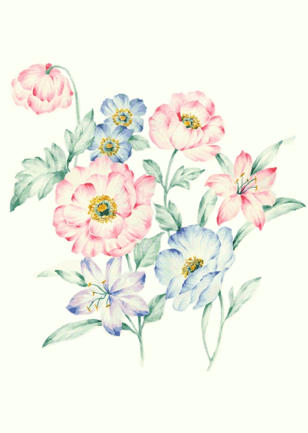 水彩花朵