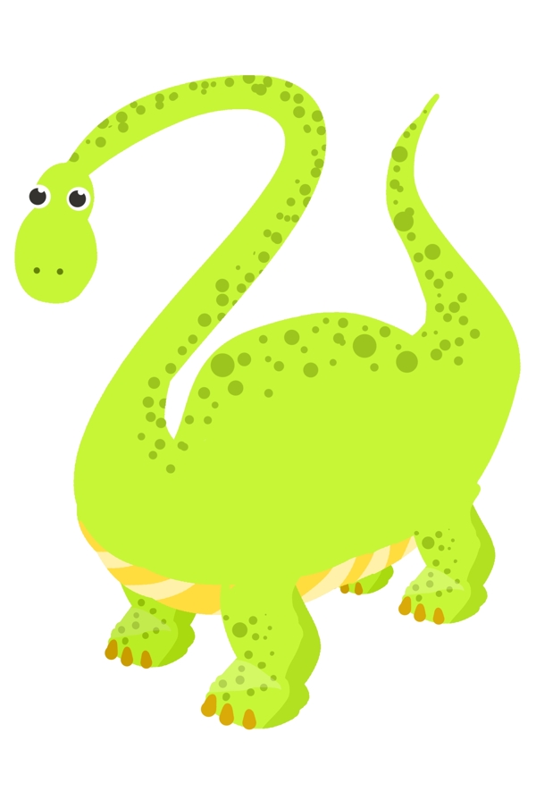 绿色可爱恐龙插画